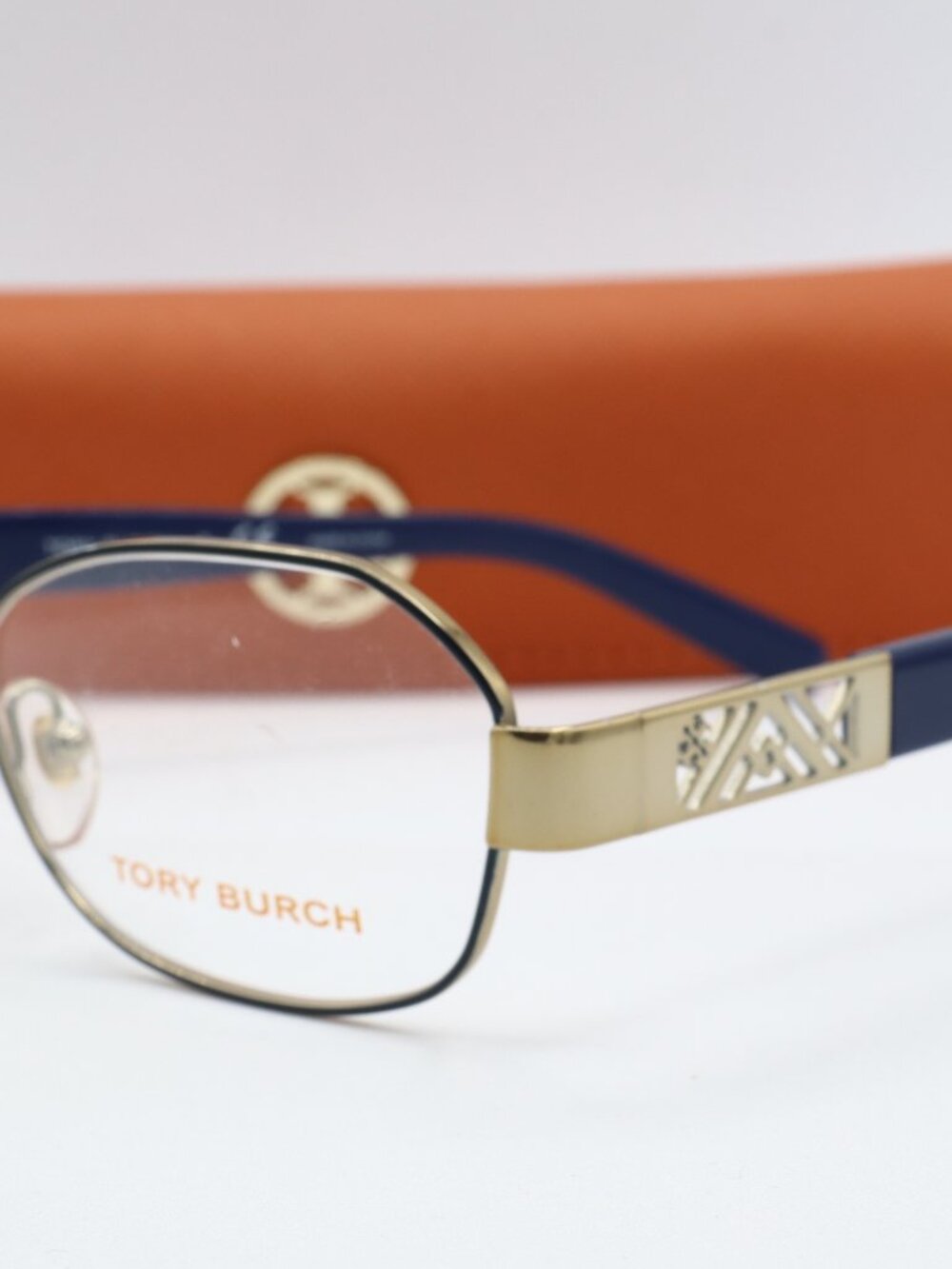 Tory Burch TY 1043 3058 Navy Gold Women's Eyeglasses Clear lenses